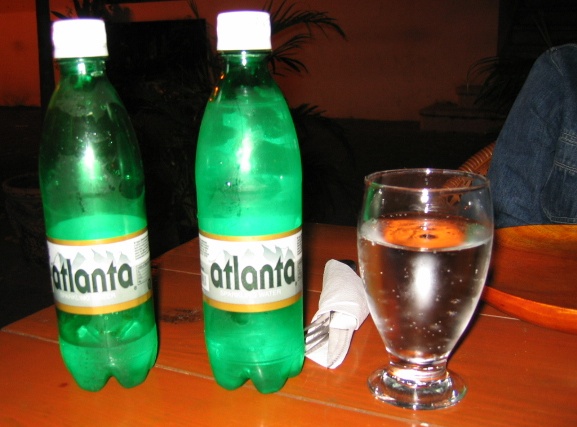 Bottle of "Atlanta" brand sparkling water